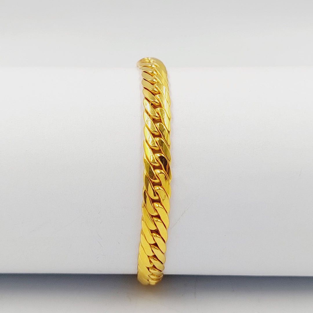 21K Gold Flat Snake Bracelet by Saeed Jewelry - Image 5