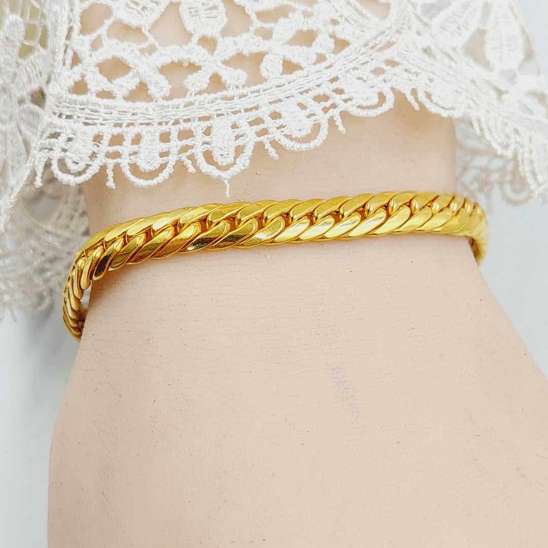 21K Gold Flat Snake Bracelet by Saeed Jewelry - Image 6