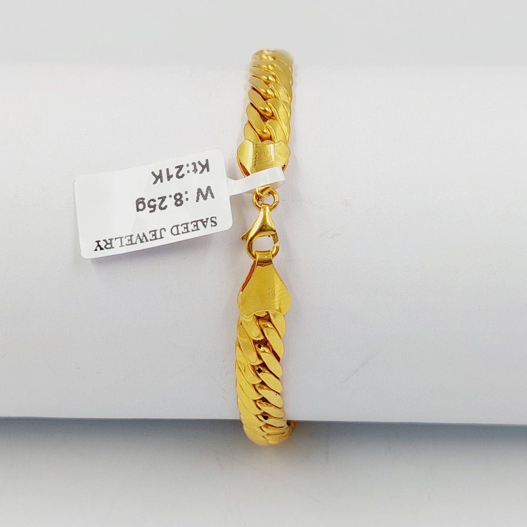 21K Gold Flat Snake Bracelet by Saeed Jewelry - Image 3