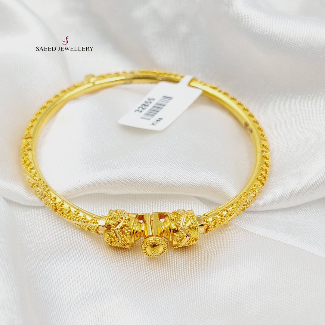 21K Gold Indian Twisted Bracelet by Saeed Jewelry - Image 1