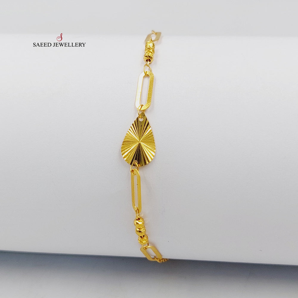 21K Gold Light Paperclip Bracelet by Saeed Jewelry - Image 2