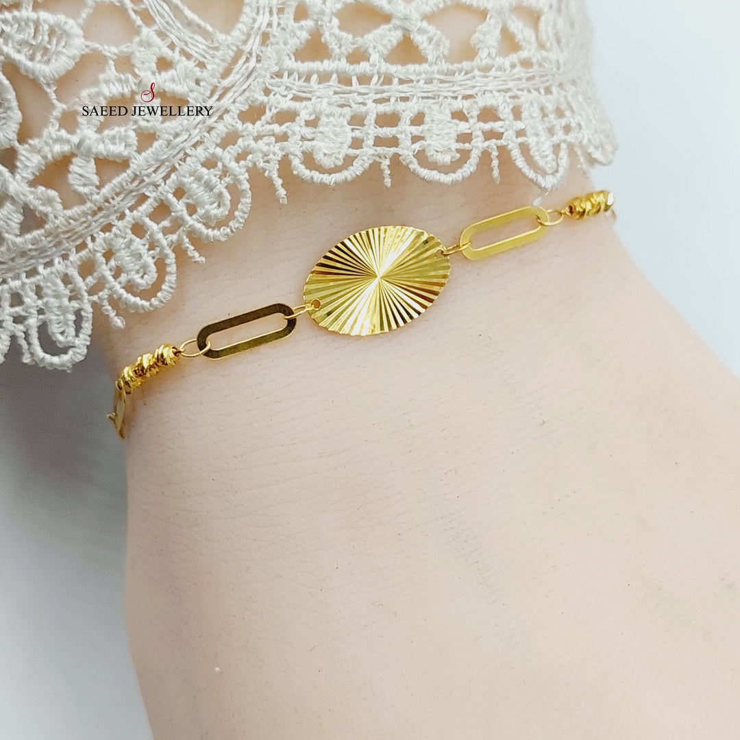 21K Gold Light Paperclip Bracelet by Saeed Jewelry - Image 5