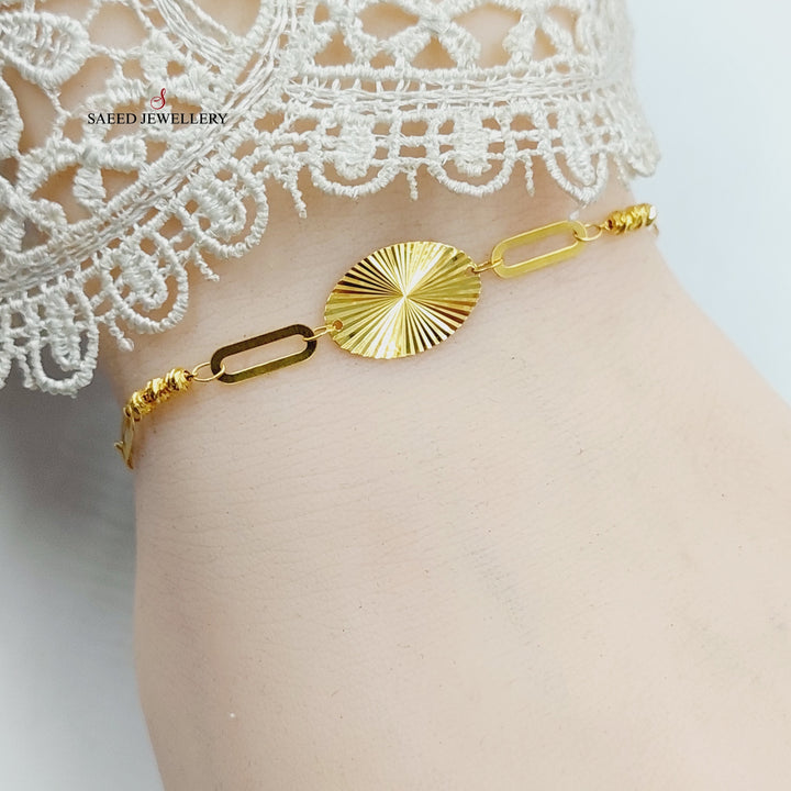 21K Gold Light Paperclip Bracelet by Saeed Jewelry - Image 5