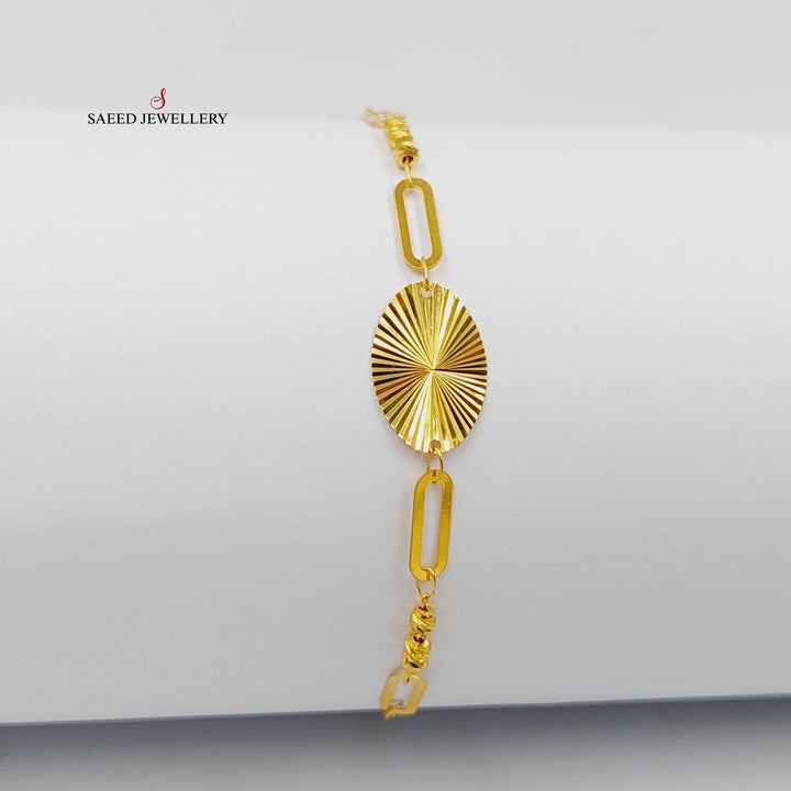 21K Gold Light Paperclip Bracelet by Saeed Jewelry - Image 1