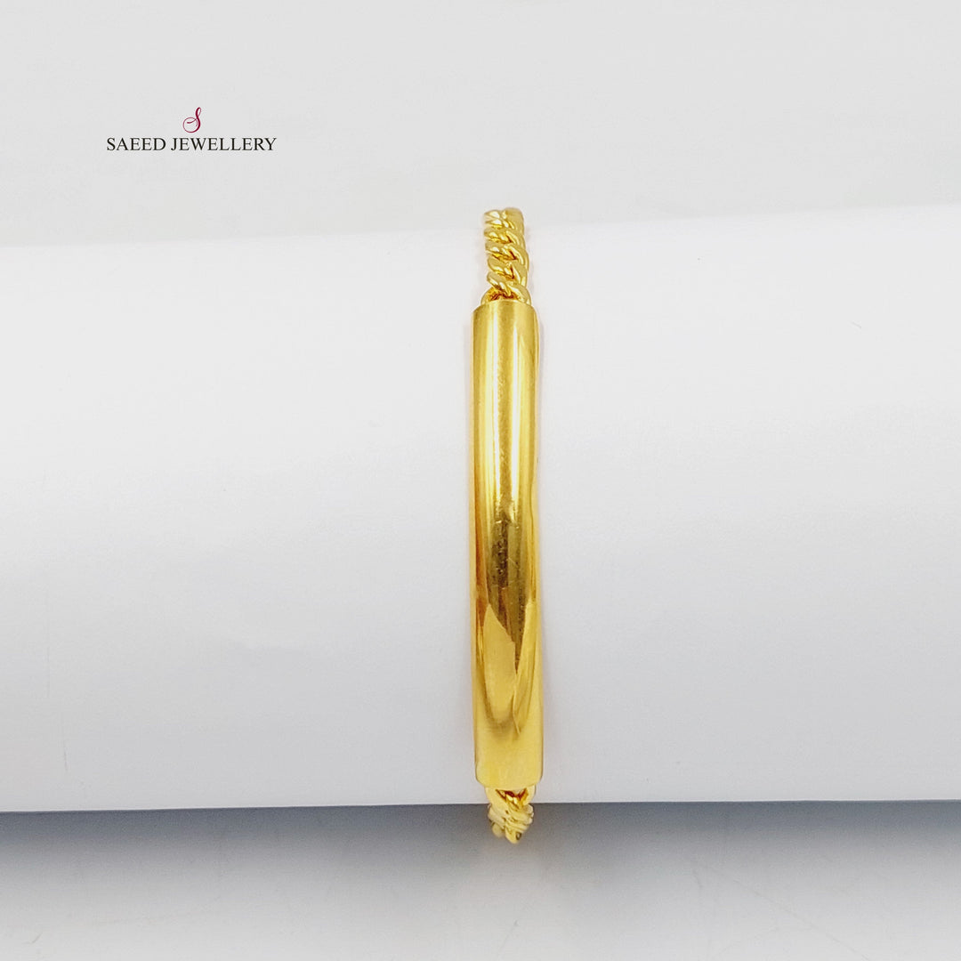 21K Gold Plain Bar Bracelet by Saeed Jewelry - Image 1