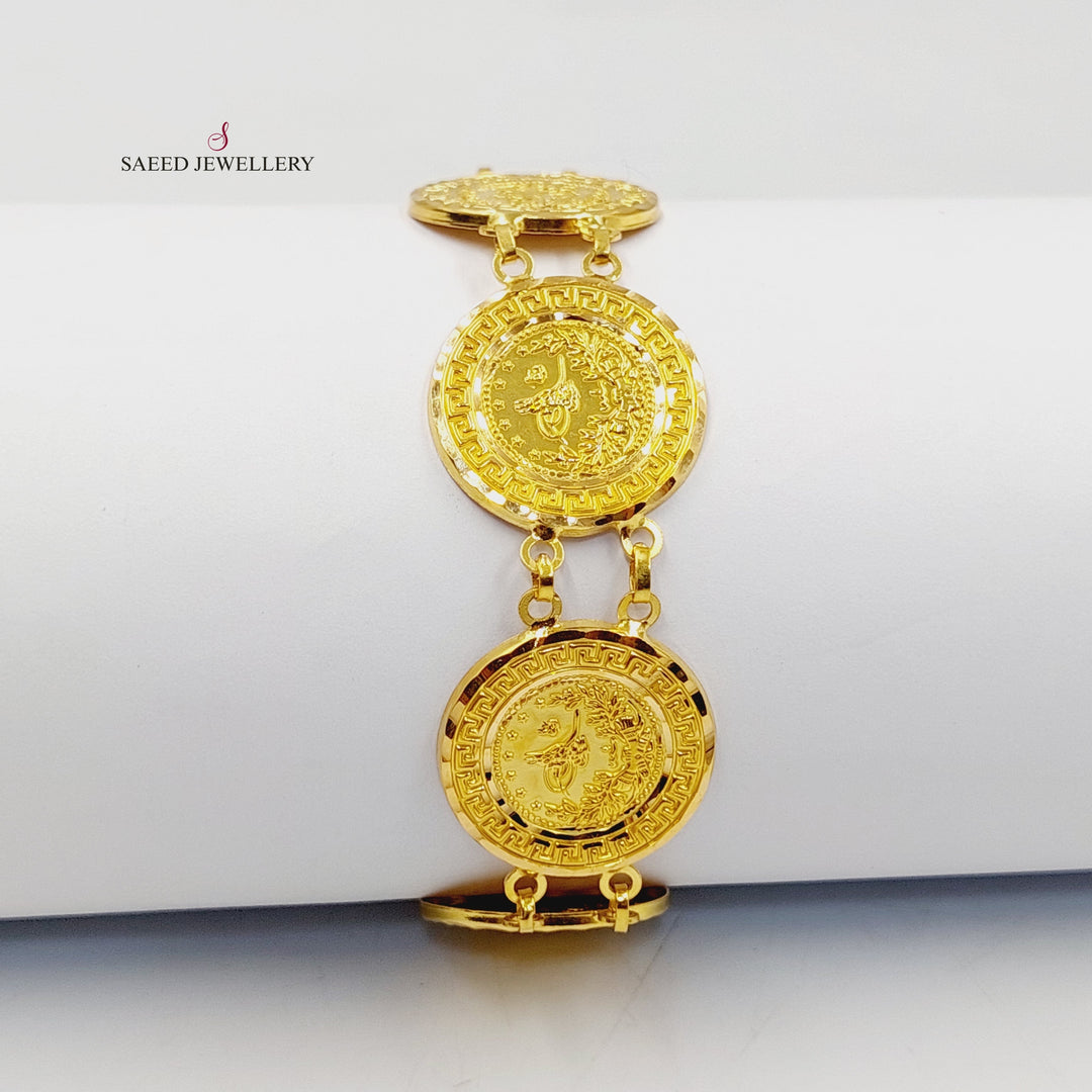 21K Gold Print Rashadi Bracelet by Saeed Jewelry - Image 4