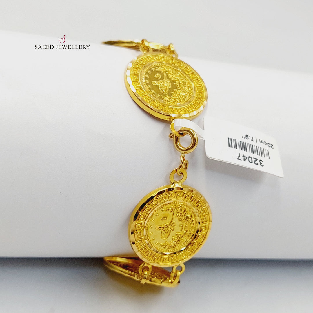 21K Gold Print Rashadi Bracelet by Saeed Jewelry - Image 2