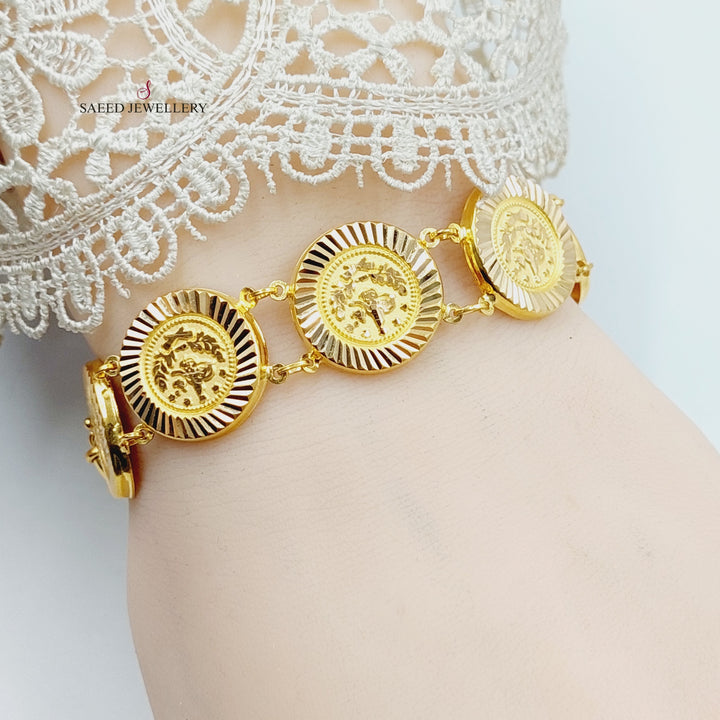 21K Gold Rashadi Liras Bracelet by Saeed Jewelry - Image 6