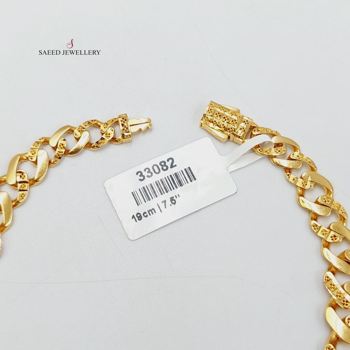 21K Gold Rashadi Cuban Links Bracelet by Saeed Jewelry - Image 4