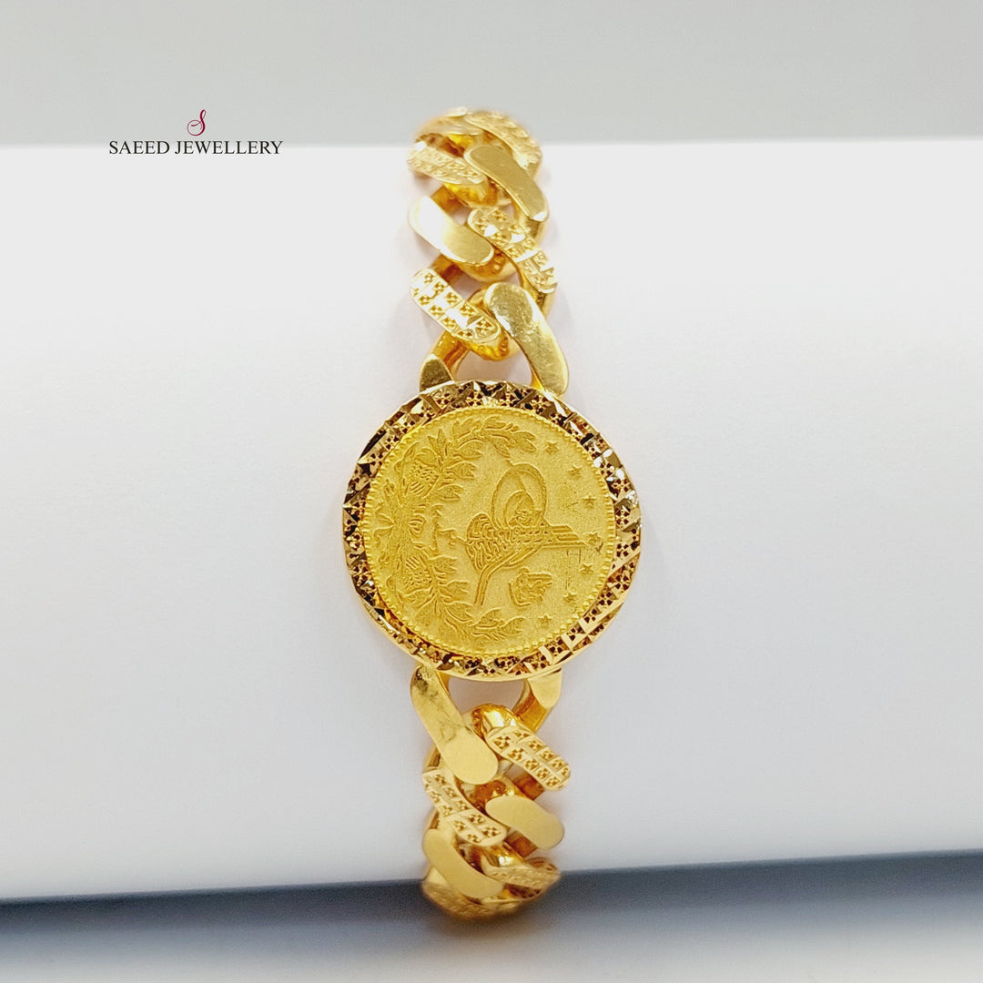 21K Gold Rashadi Cuban Links Bracelet by Saeed Jewelry - Image 1