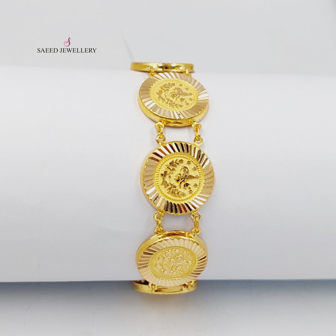 21K Gold Rashadi Liras Bracelet by Saeed Jewelry - Image 2