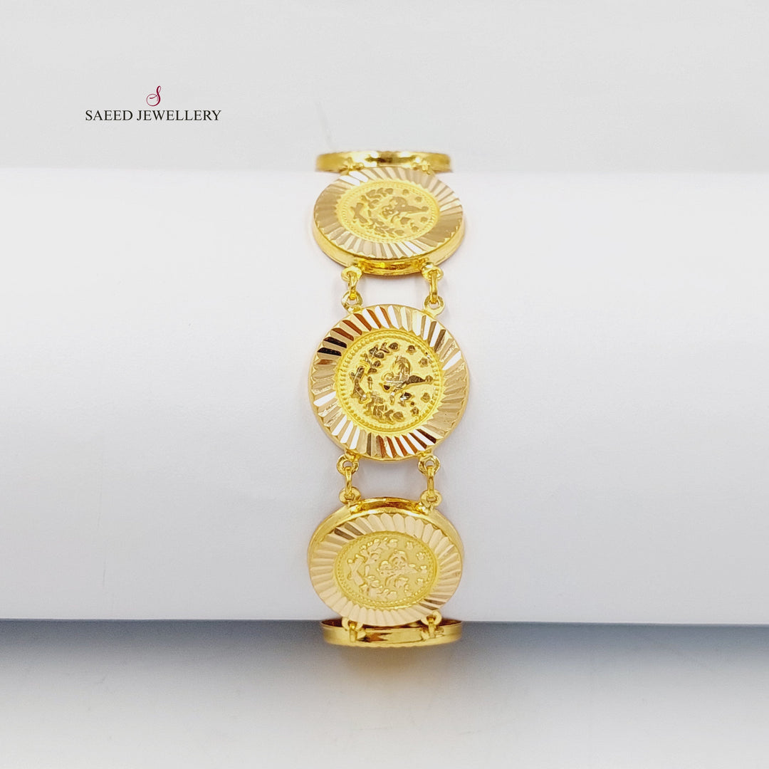 21K Gold Rashadi Liras Bracelet by Saeed Jewelry - Image 1