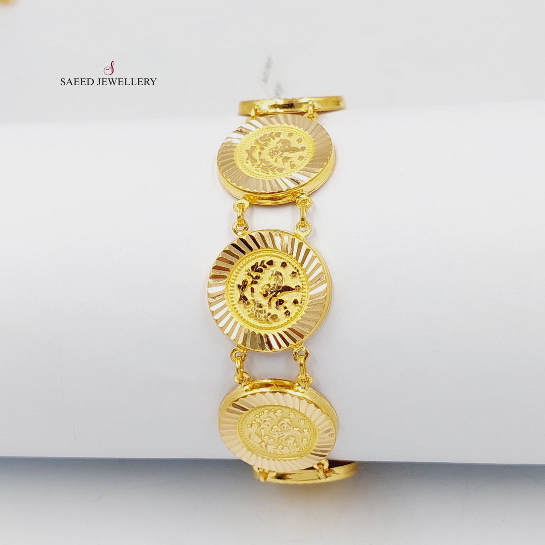 21K Gold Rashadi Liras Bracelet by Saeed Jewelry - Image 3