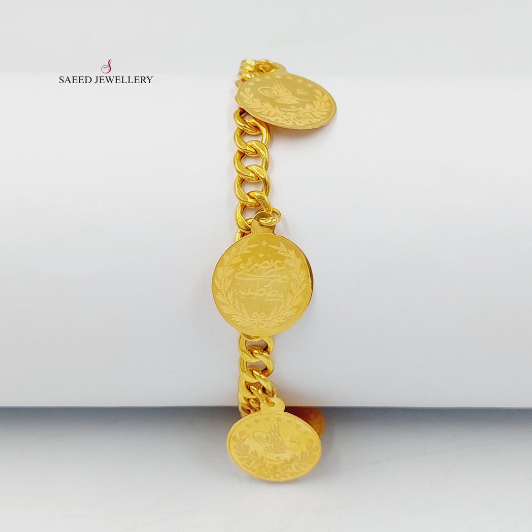 21K Gold Rashadi Liras Dandash Bracelet by Saeed Jewelry - Image 1