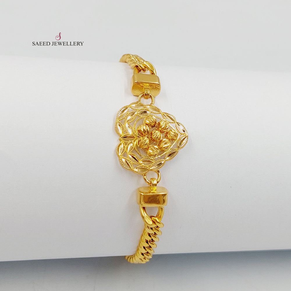 21K Gold Spike Heart Bracelet by Saeed Jewelry - Image 2