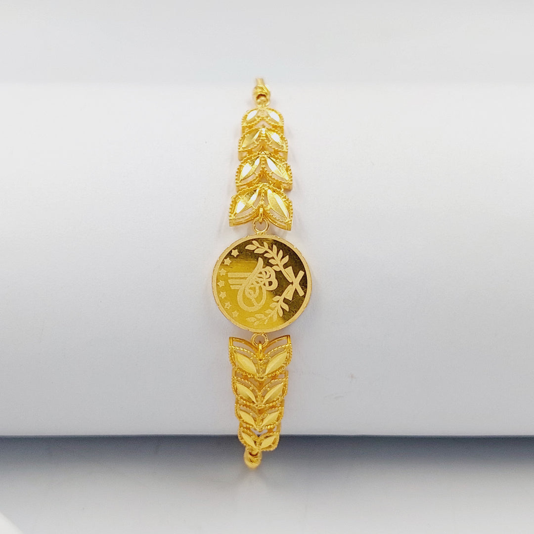 21K Gold Turkish Rashadi Bracelet by Saeed Jewelry - Image 3