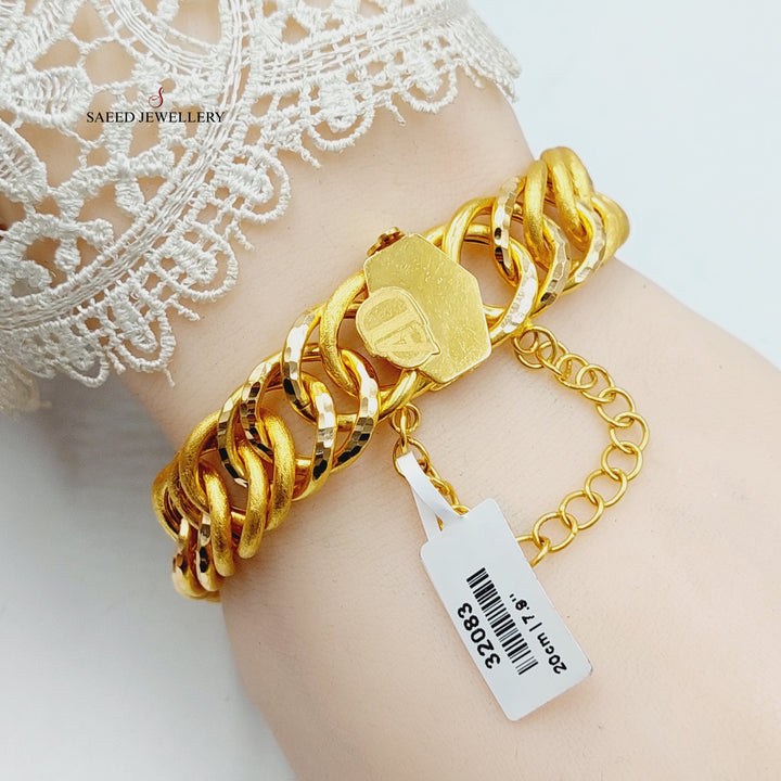 21K Gold Wide Cuban Links Bracelet by Saeed Jewelry - Image 5