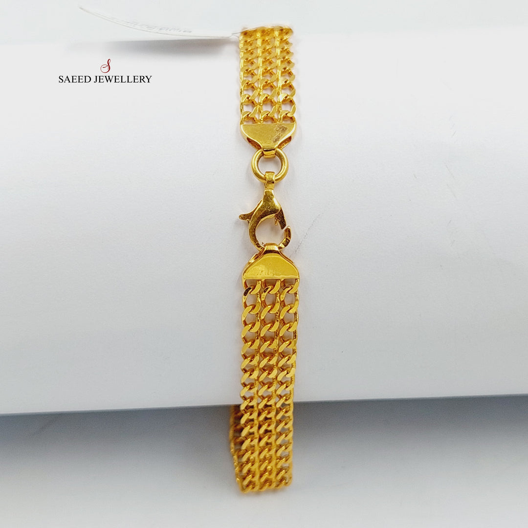 21K Gold Zircon Studded Paperclip Bracelet by Saeed Jewelry - Image 6