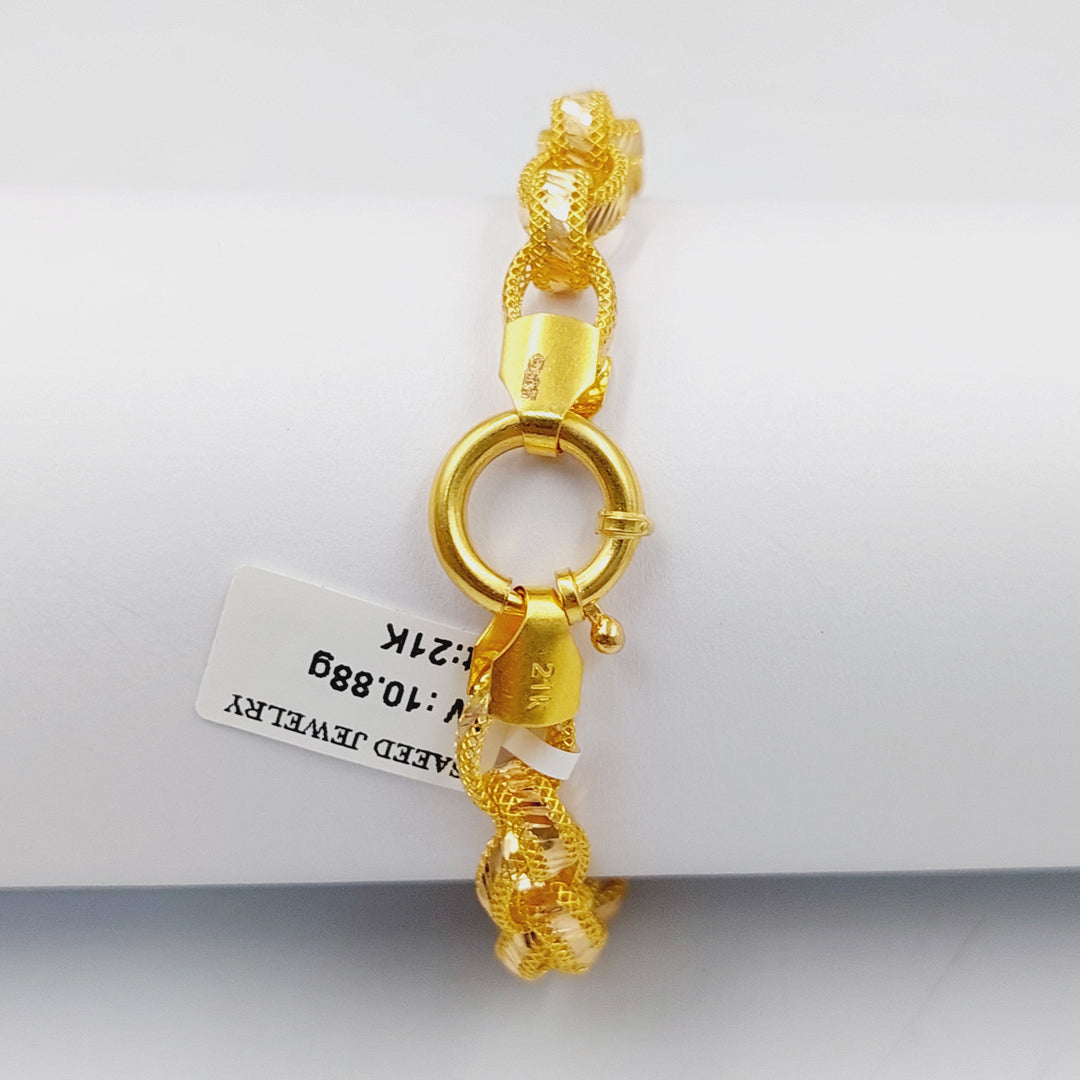 21K Gold 9mm Cuban Links Bracelet by Saeed Jewelry - Image 3