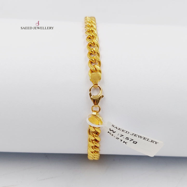 21K Gold Balls Bar Bracelet by Saeed Jewelry - Image 5