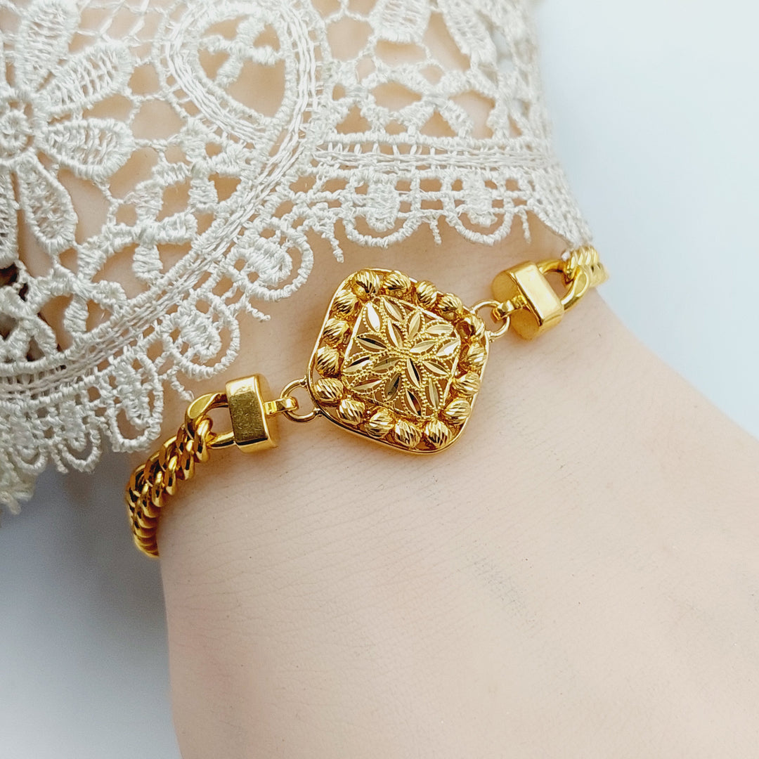 21K Gold Balls Leaf Bracelet by Saeed Jewelry - Image 5