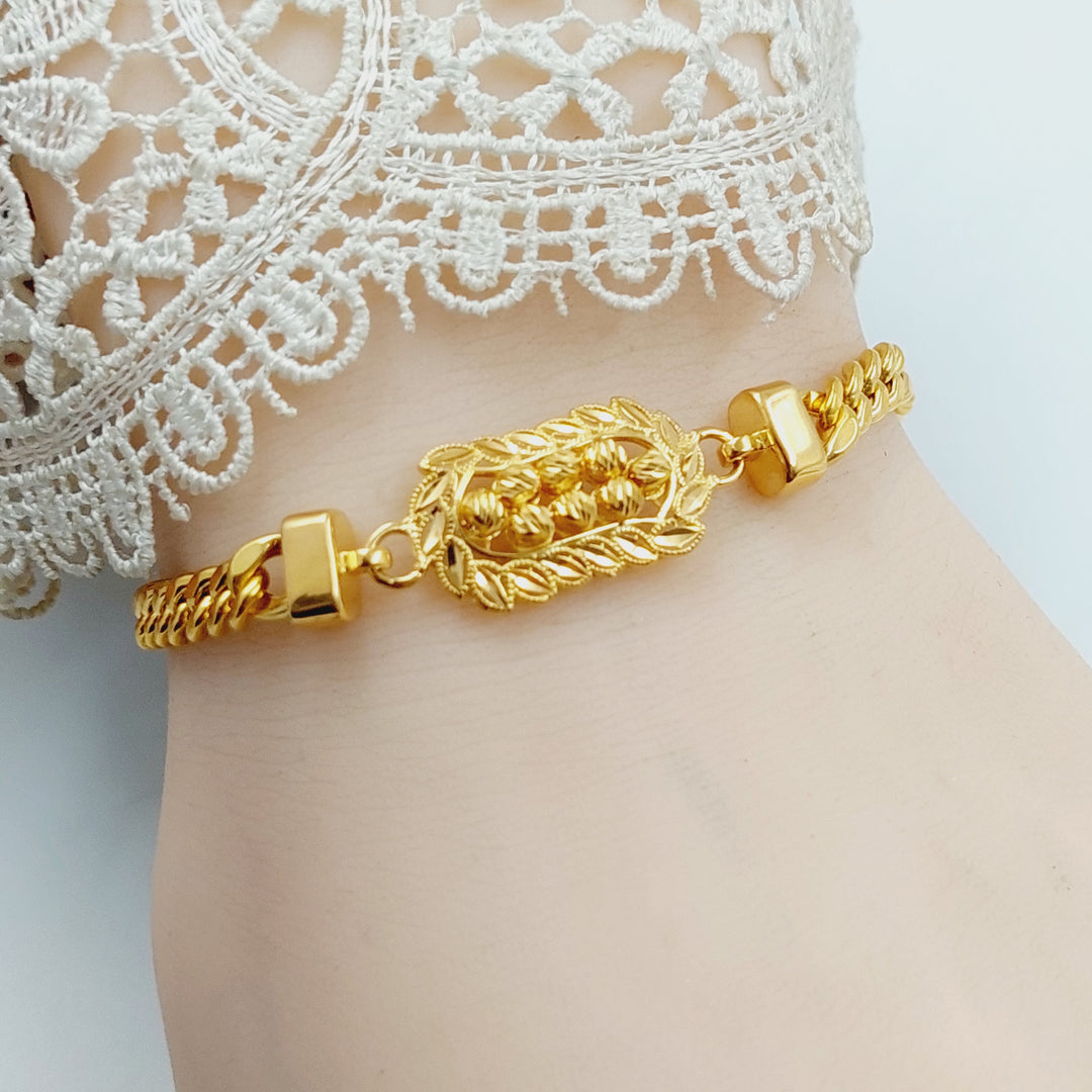 21K Gold Balls Leaf Bracelet by Saeed Jewelry - Image 5