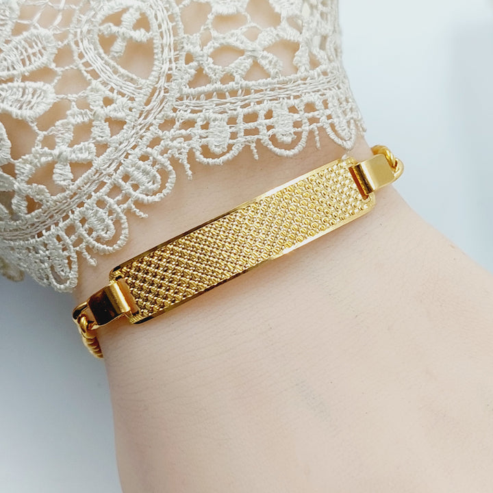 21K Gold CNC Bar Bracelet by Saeed Jewelry - Image 5