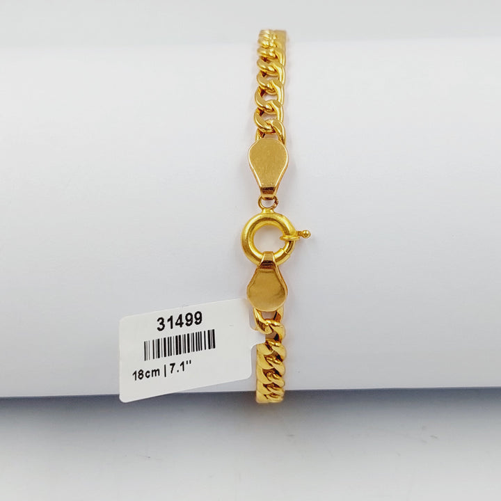 21K Gold CNC Bar Bracelet by Saeed Jewelry - Image 4