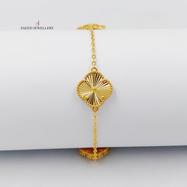 21K Gold Clover Bracelet by Saeed Jewelry - Image 1