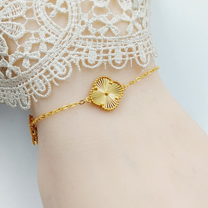 21K Gold Clover Bracelet by Saeed Jewelry - Image 4