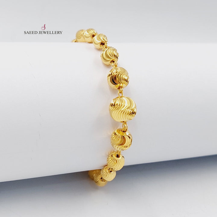 21K Gold Deluxe Balls Bracelet by Saeed Jewelry - Image 1