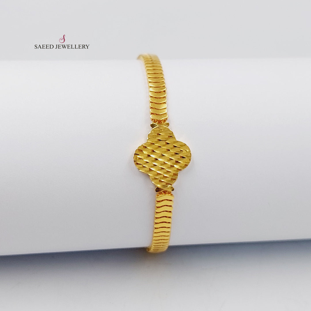 21K Gold Deluxe CLOVER Bracelet by Saeed Jewelry - Image 1