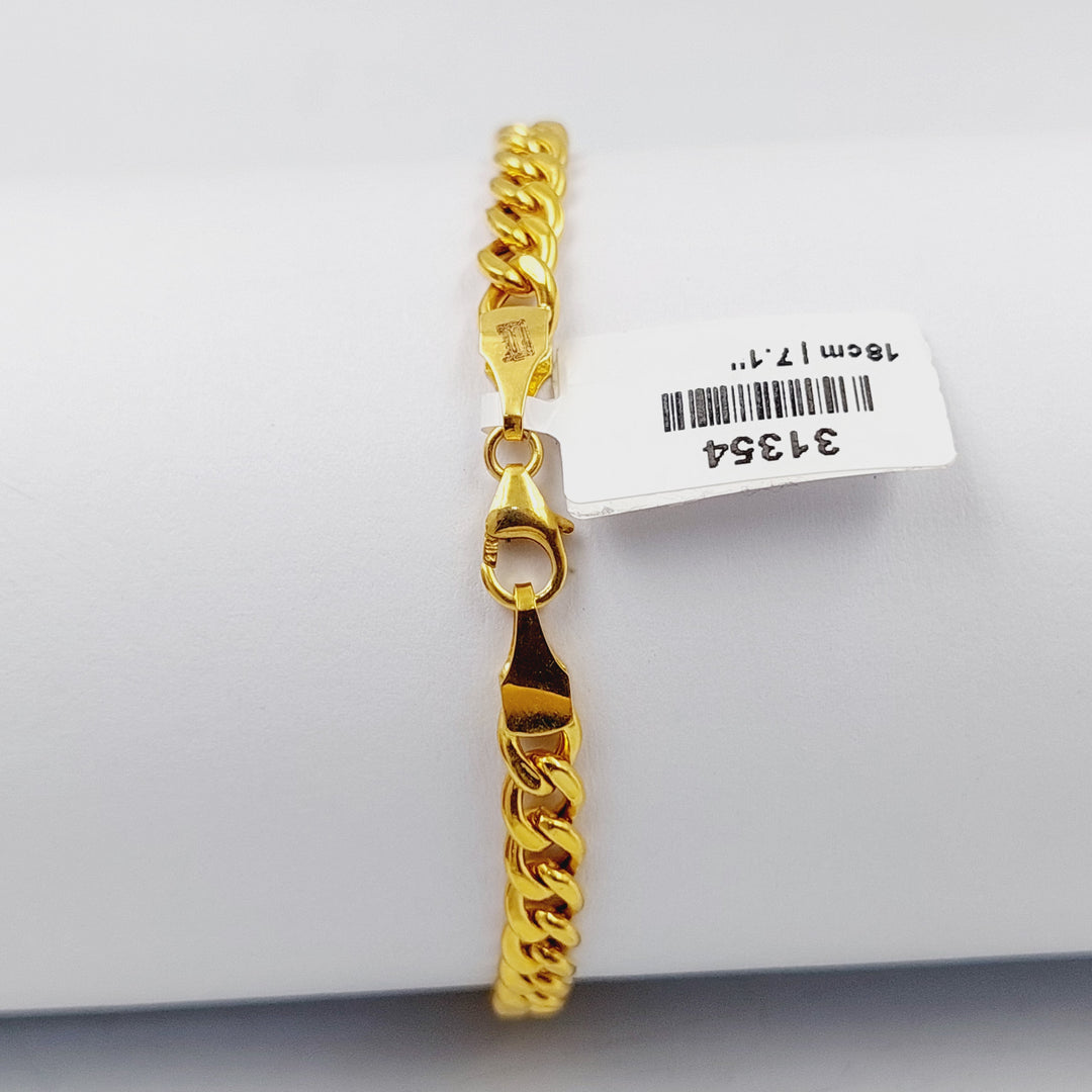 21K Gold Deluxe Leaf Bracelet by Saeed Jewelry - Image 3