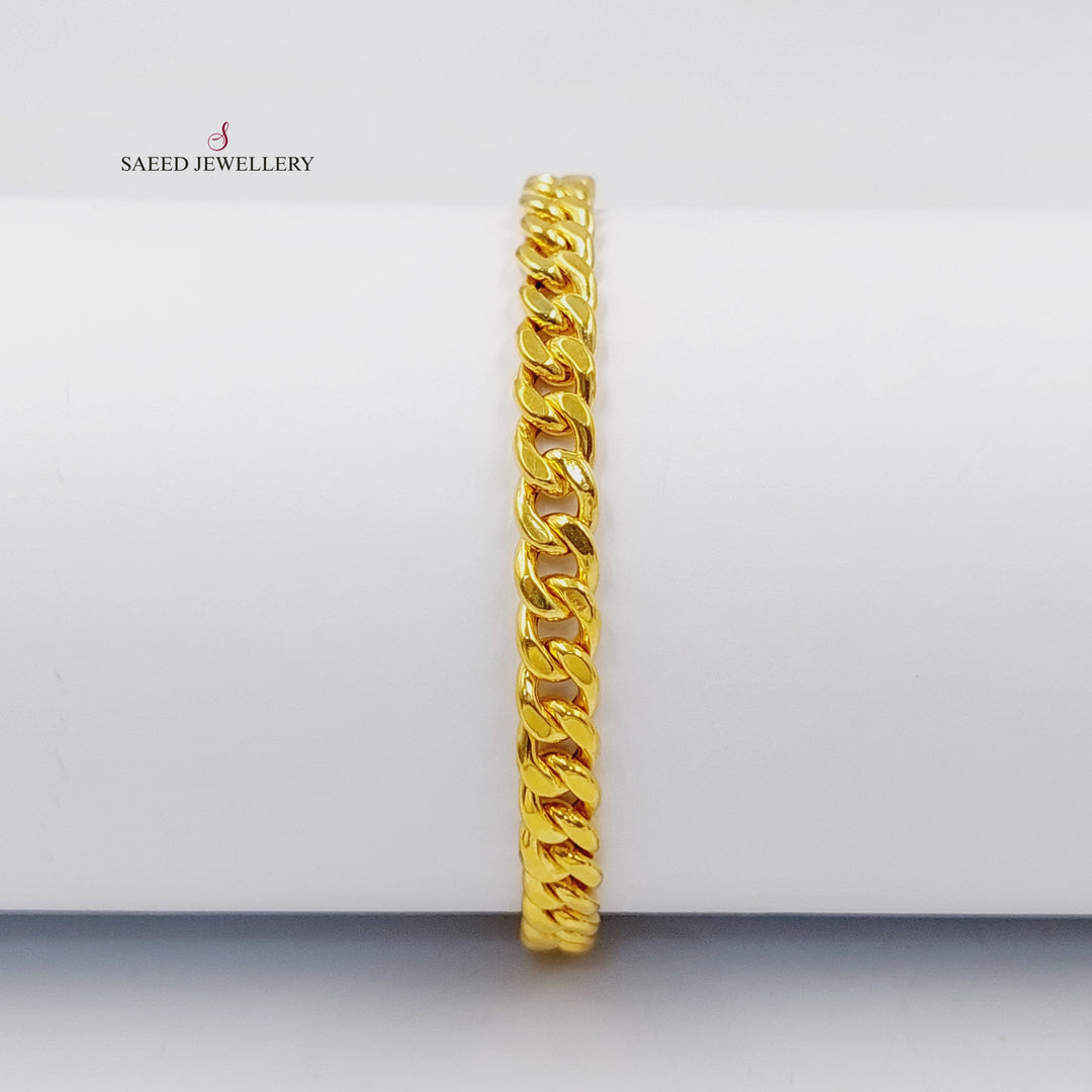 21K Gold Enameled Cuban Links Bracelet by Saeed Jewelry - Image 1