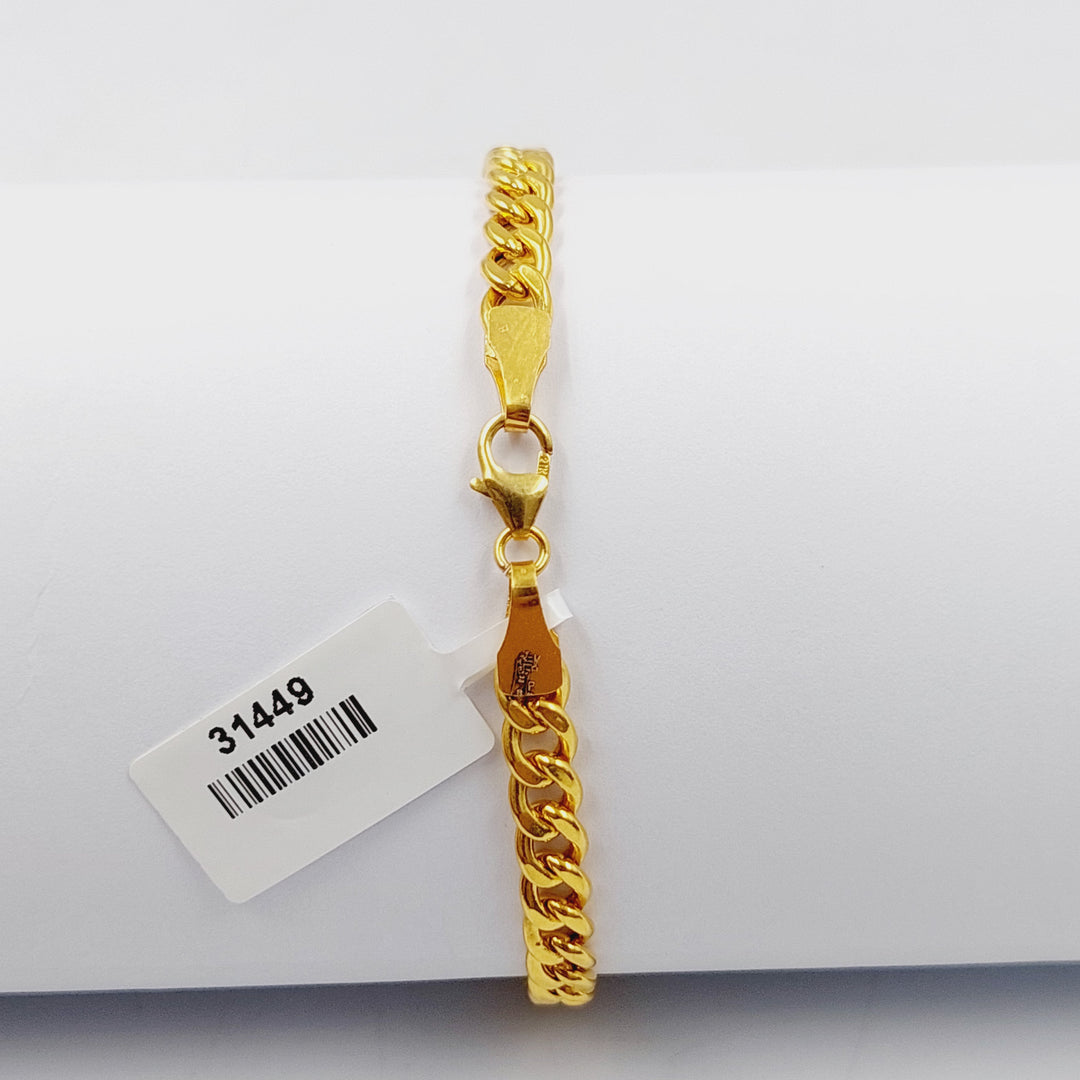 21K Gold Leaf Cuban Links Bracelet by Saeed Jewelry - Image 2