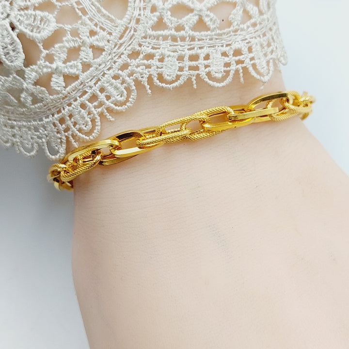 21K Gold Paperclip Bracelet by Saeed Jewelry - Image 5