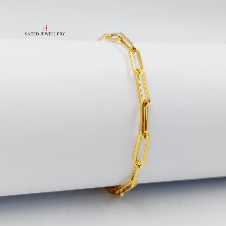 21K Gold Paperclip Bracelet by Saeed Jewelry - Image 3