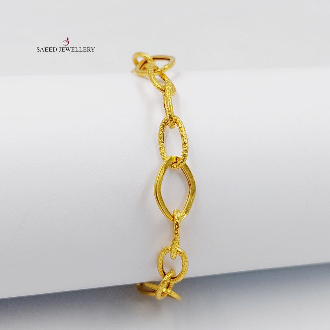 21K Gold Paperclip Bracelet by Saeed Jewelry - Image 1