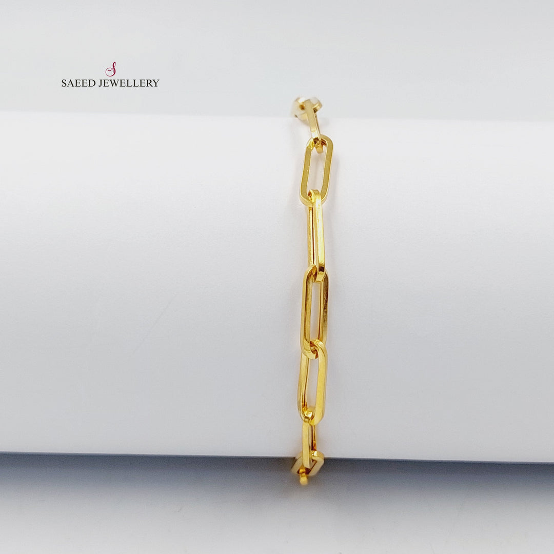 21K Gold Paperclip Bracelet by Saeed Jewelry - Image 1