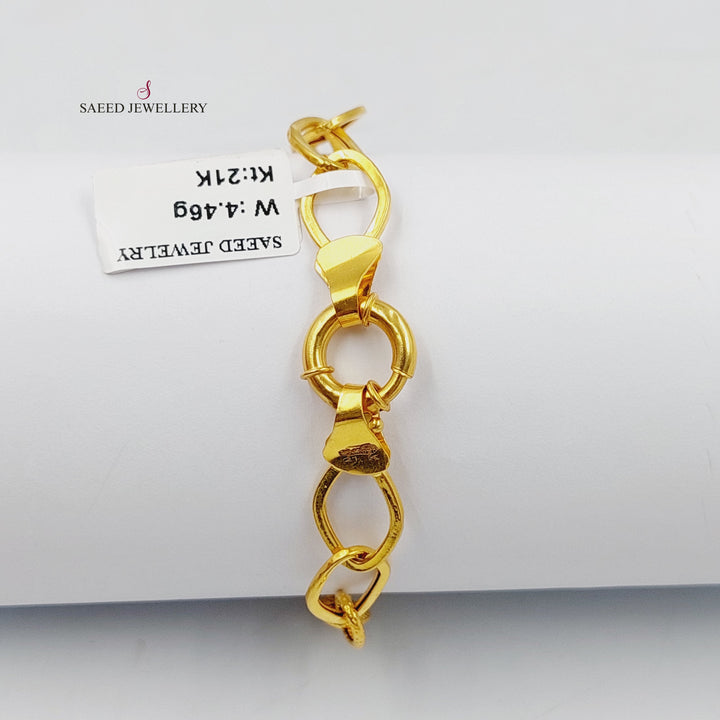 21K Gold Paperclip Bracelet by Saeed Jewelry - Image 2