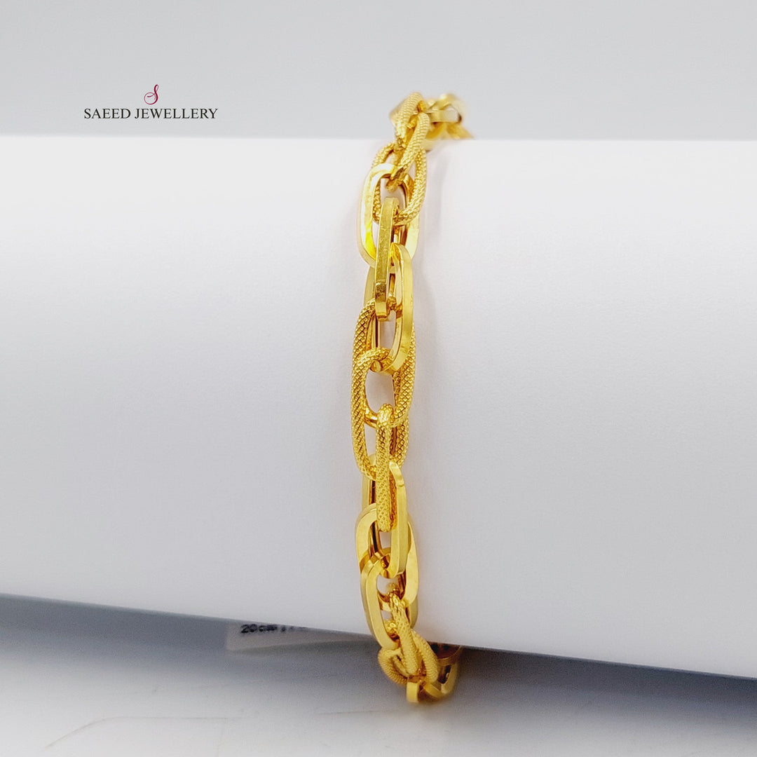 21K Gold Paperclip Bracelet by Saeed Jewelry - Image 4