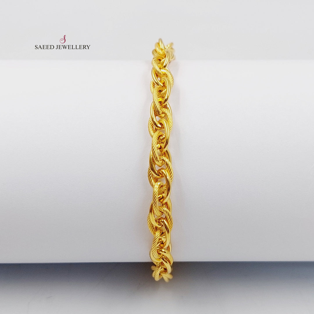 21K Gold Rope Bracelet by Saeed Jewelry - Image 1