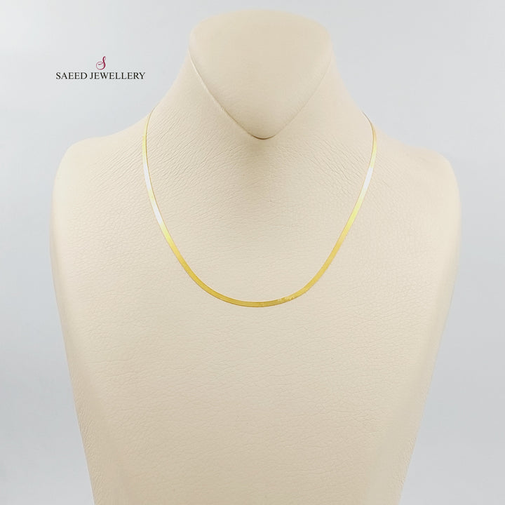 21K Gold 2.5mm Flat Chain by Saeed Jewelry - Image 5