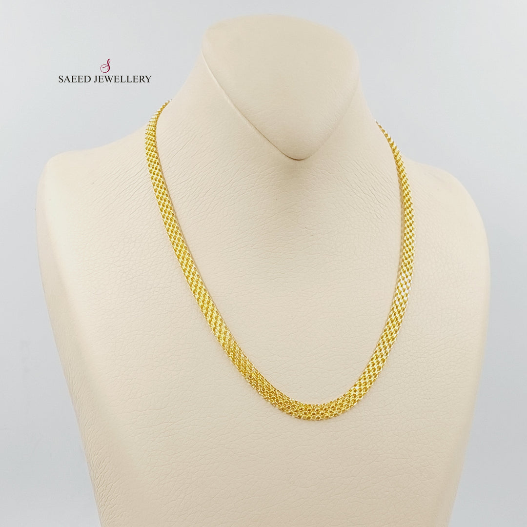 21K Gold 5.5mm Flat Chain by Saeed Jewelry - Image 5