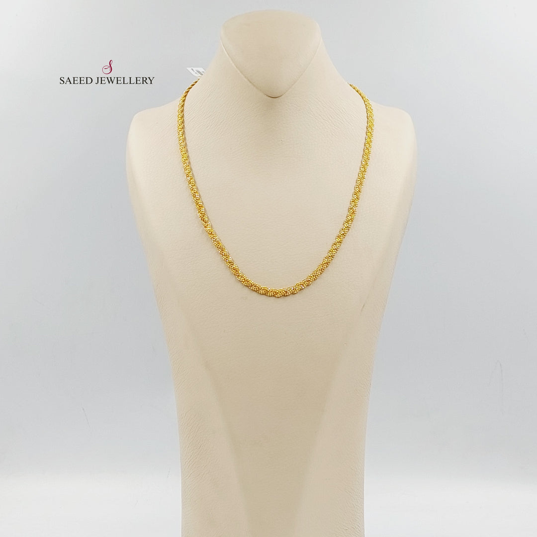 21K Gold Fancy Flat Necklace by Saeed Jewelry - Image 5