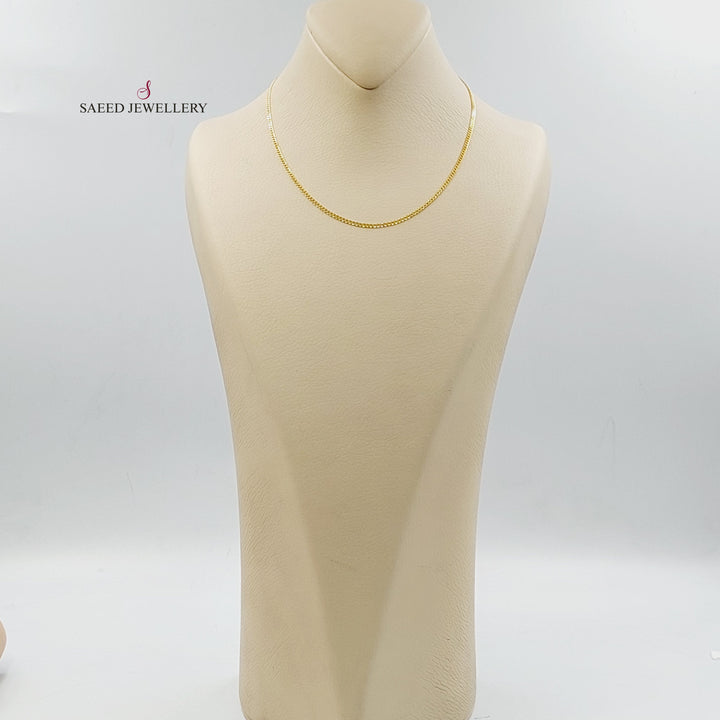 21K Gold 2mm Curb Chain 40cm | 15.7" by Saeed Jewelry - Image 7