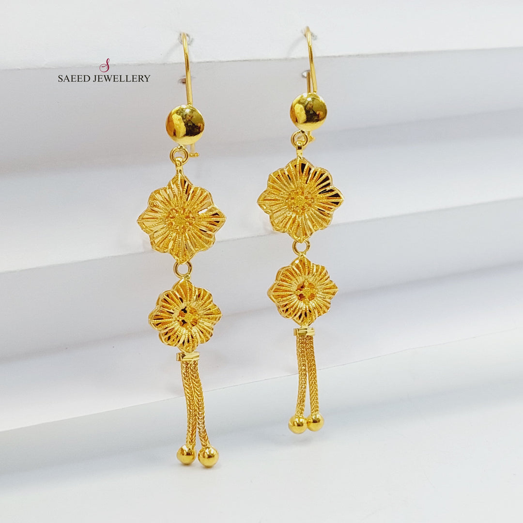 21K Gold Bahraini Earrings by Saeed Jewelry - Image 2