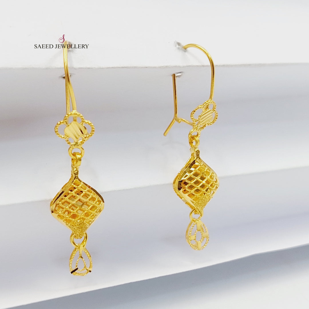 21K Gold Bahraini Earrings by Saeed Jewelry - Image 2