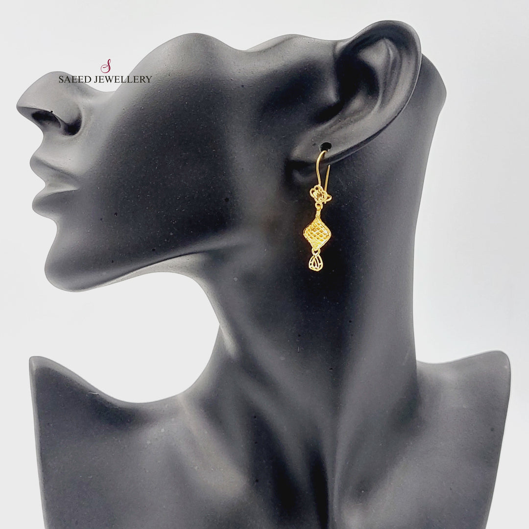 21K Gold Bahraini Earrings by Saeed Jewelry - Image 4