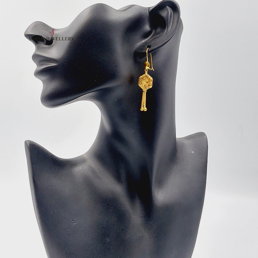 21K Gold Bahraini Earrings by Saeed Jewelry - Image 3